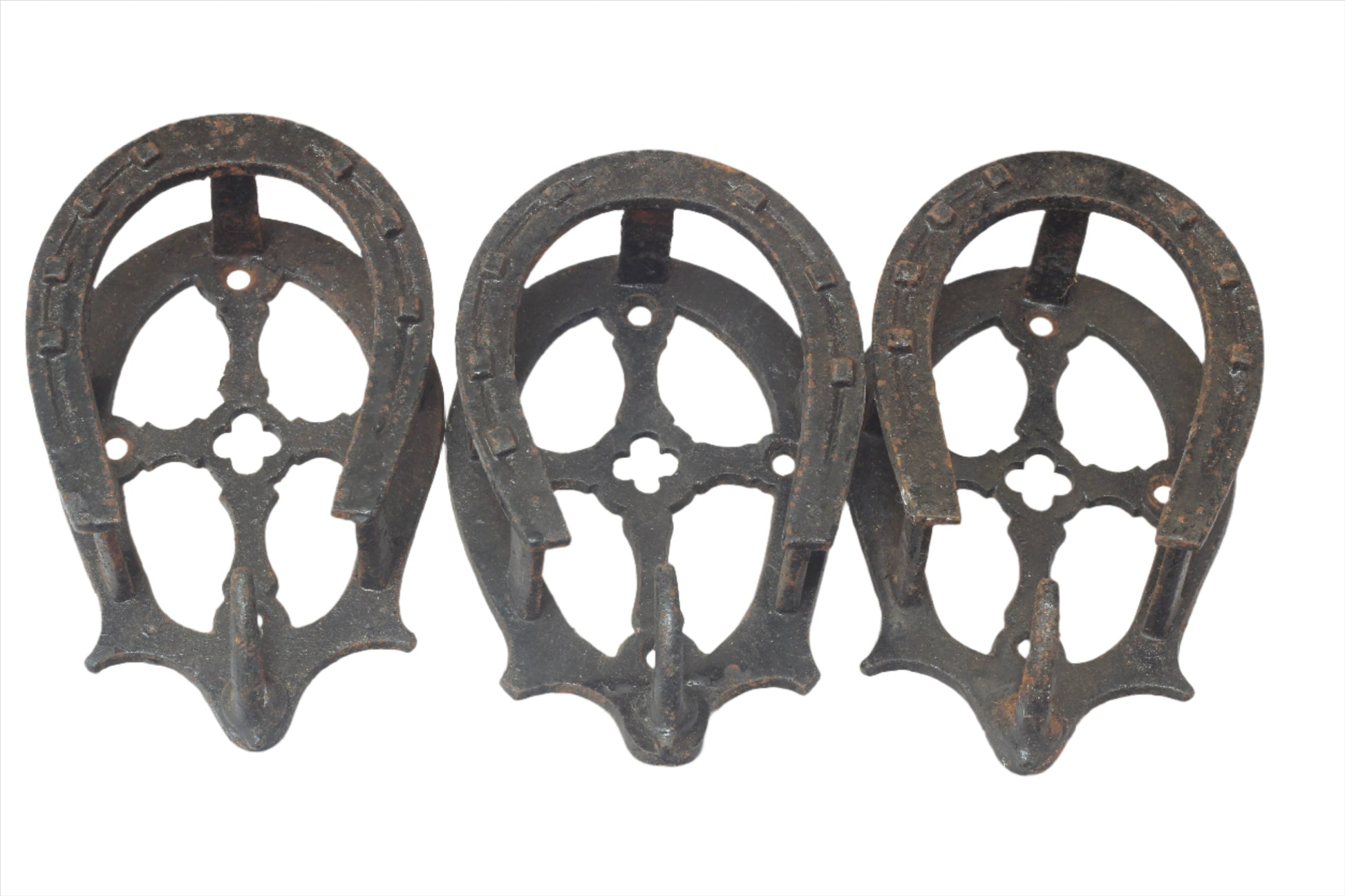 Three Antique K & Co Horseshoe Bridle Racks / Hangers