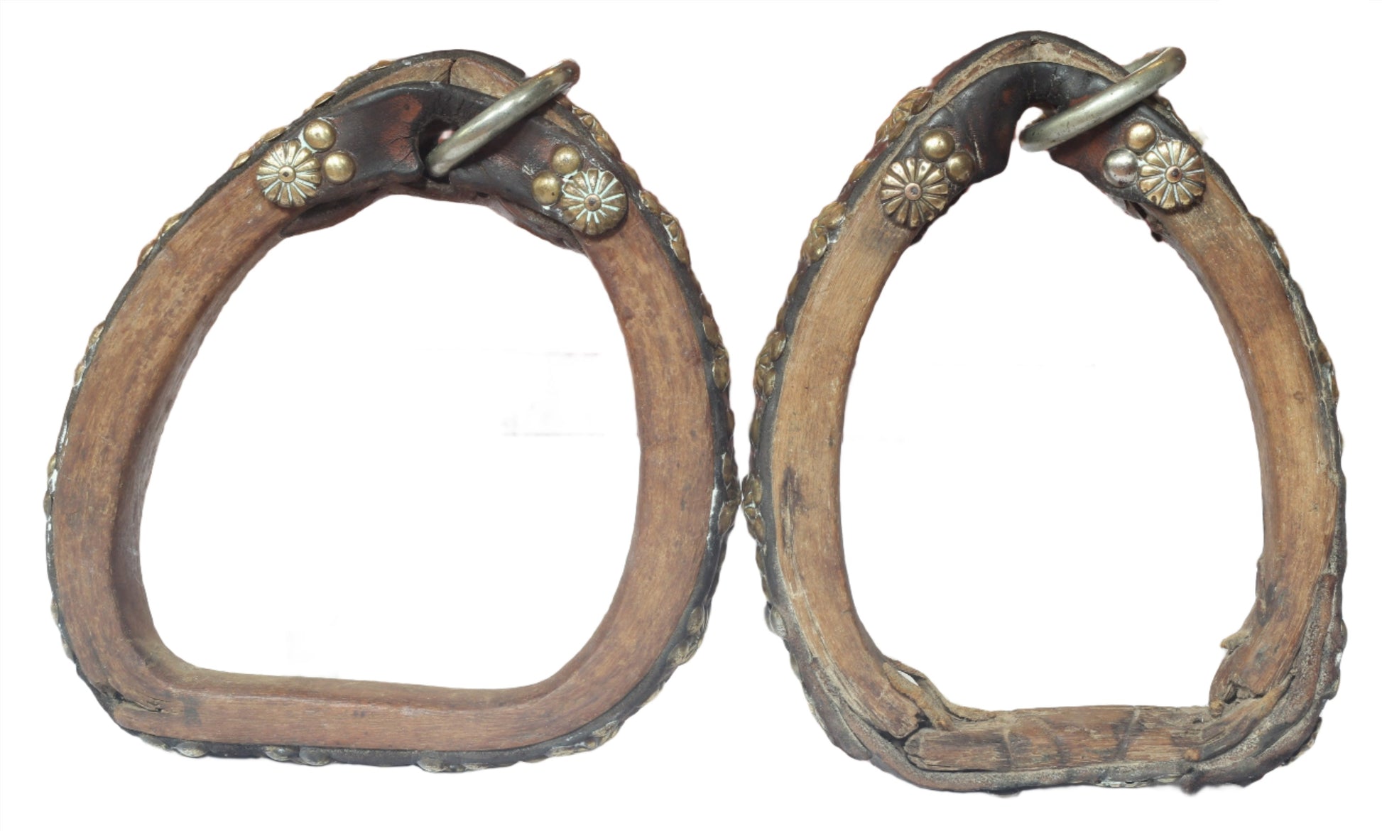 Pair of Decorated Wooden Stirrups from Argentina , Estribos de Aro