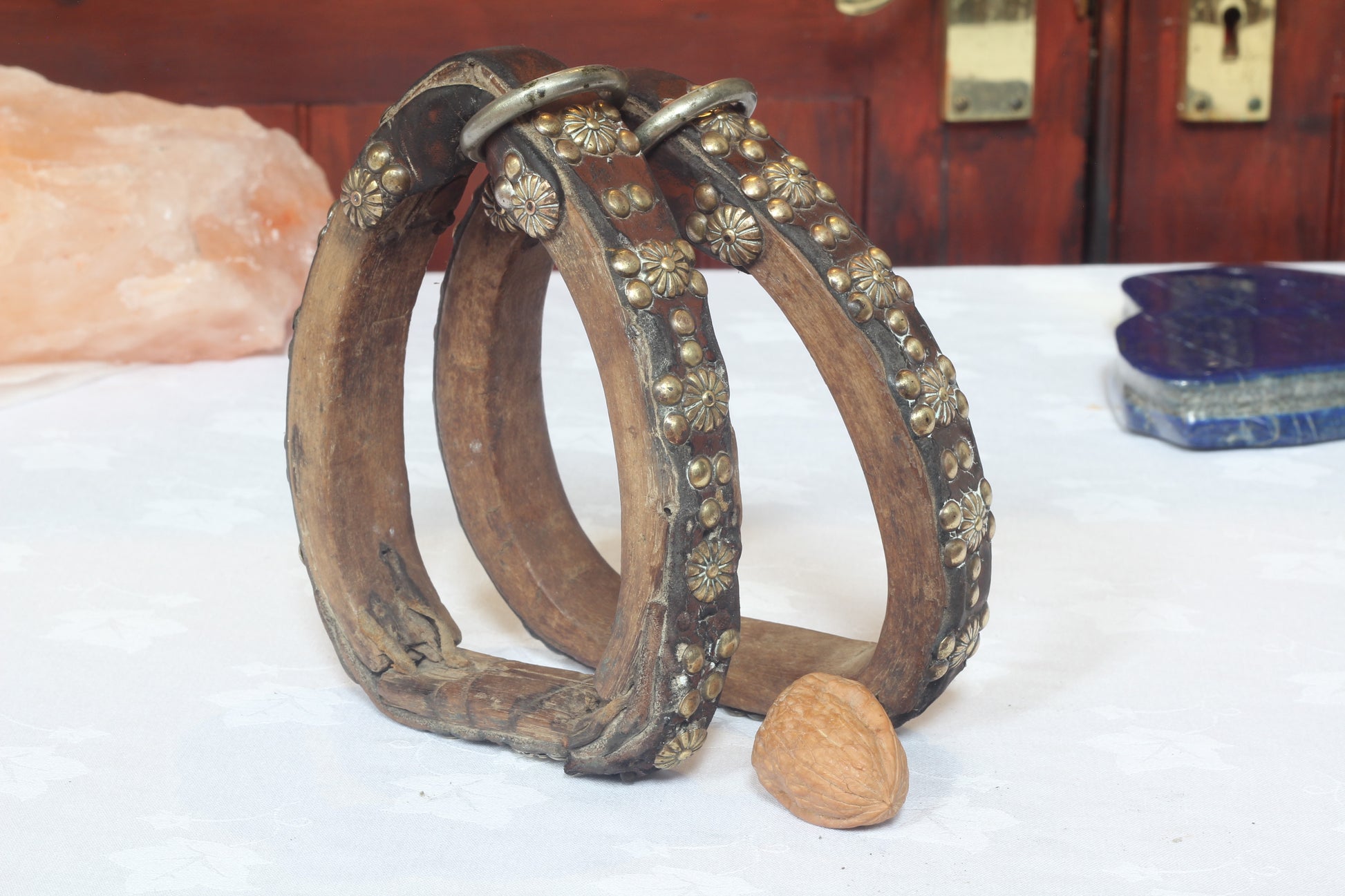 Pair of Decorated Wooden Stirrups from Argentina , Estribos de Aro