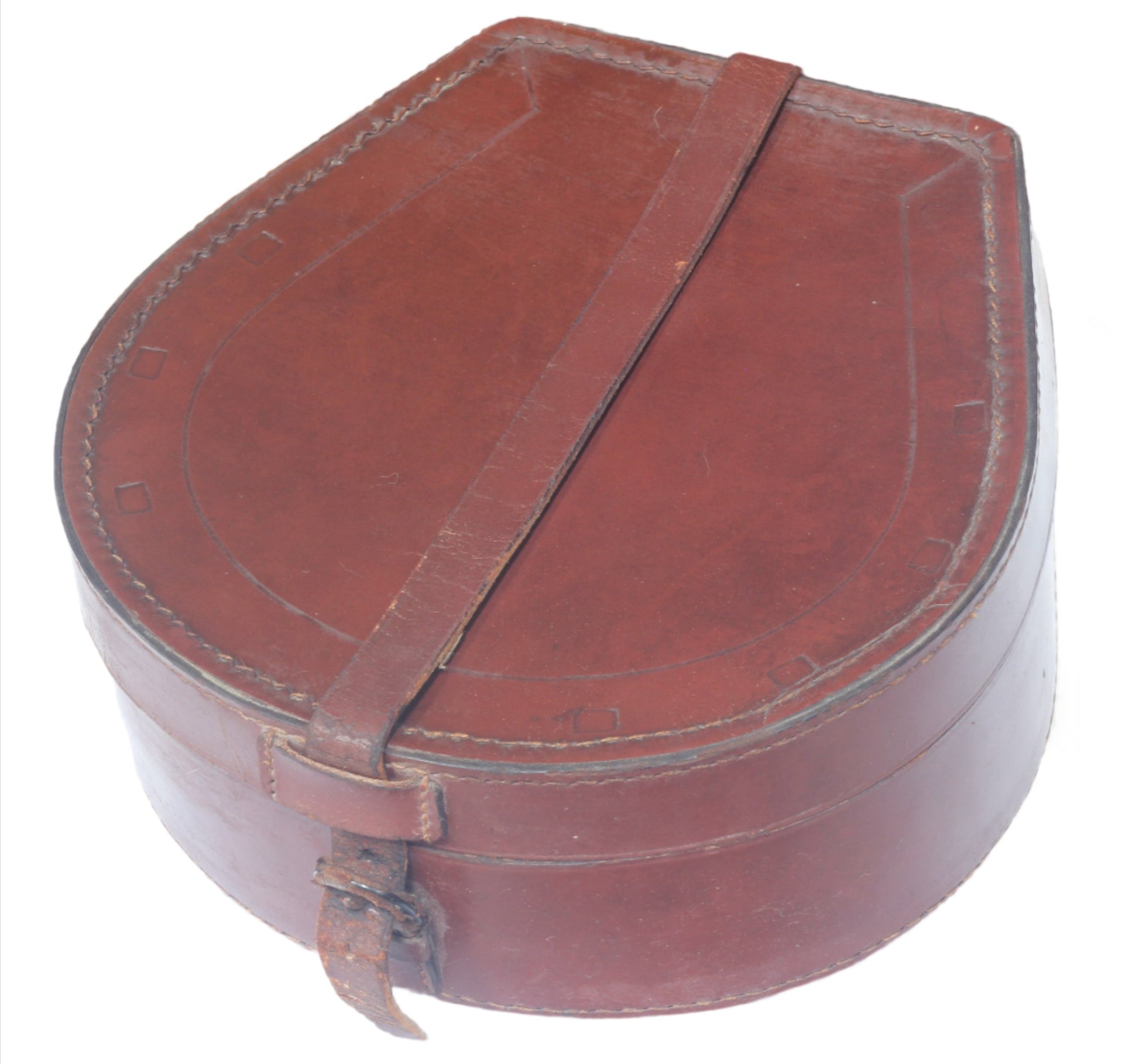 Vintage  Leather Horseshoe Collar Box