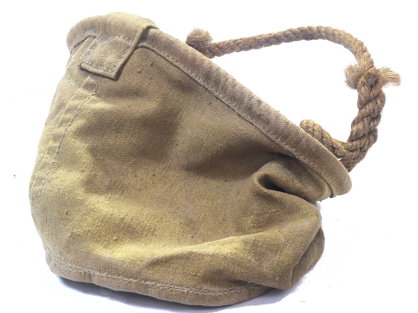 A WWI or WWII Military Canvas Bucket or Feed Bag