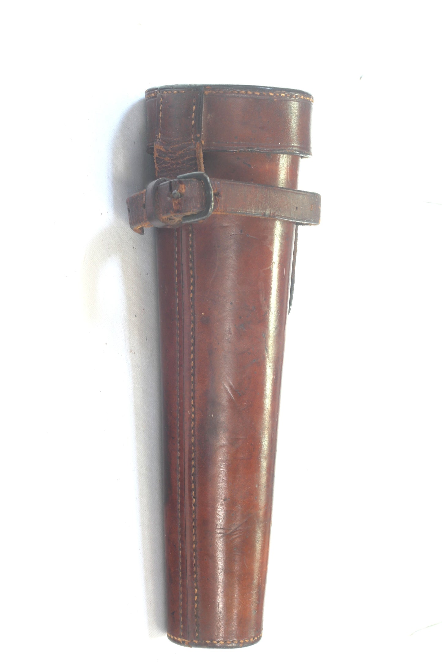 Vintage Saddle or Hunting Flask in Leather Case by Walklate