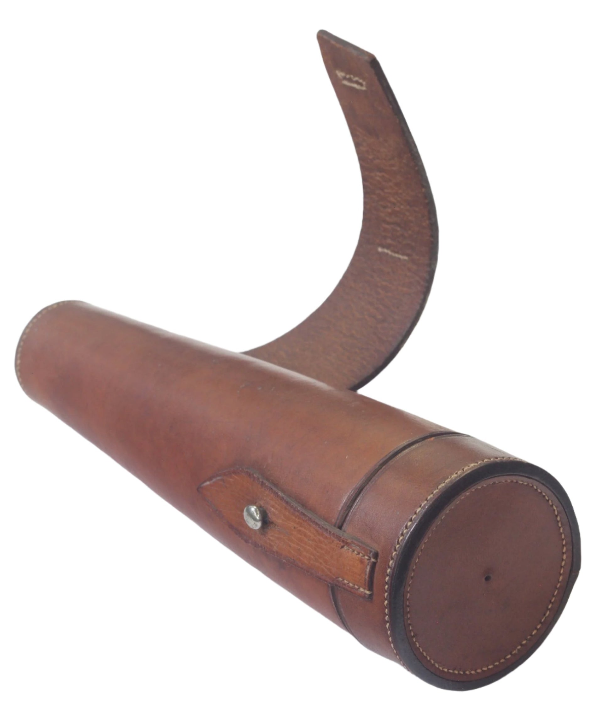 Horn Saddle or Hunting Flask in Leather Case