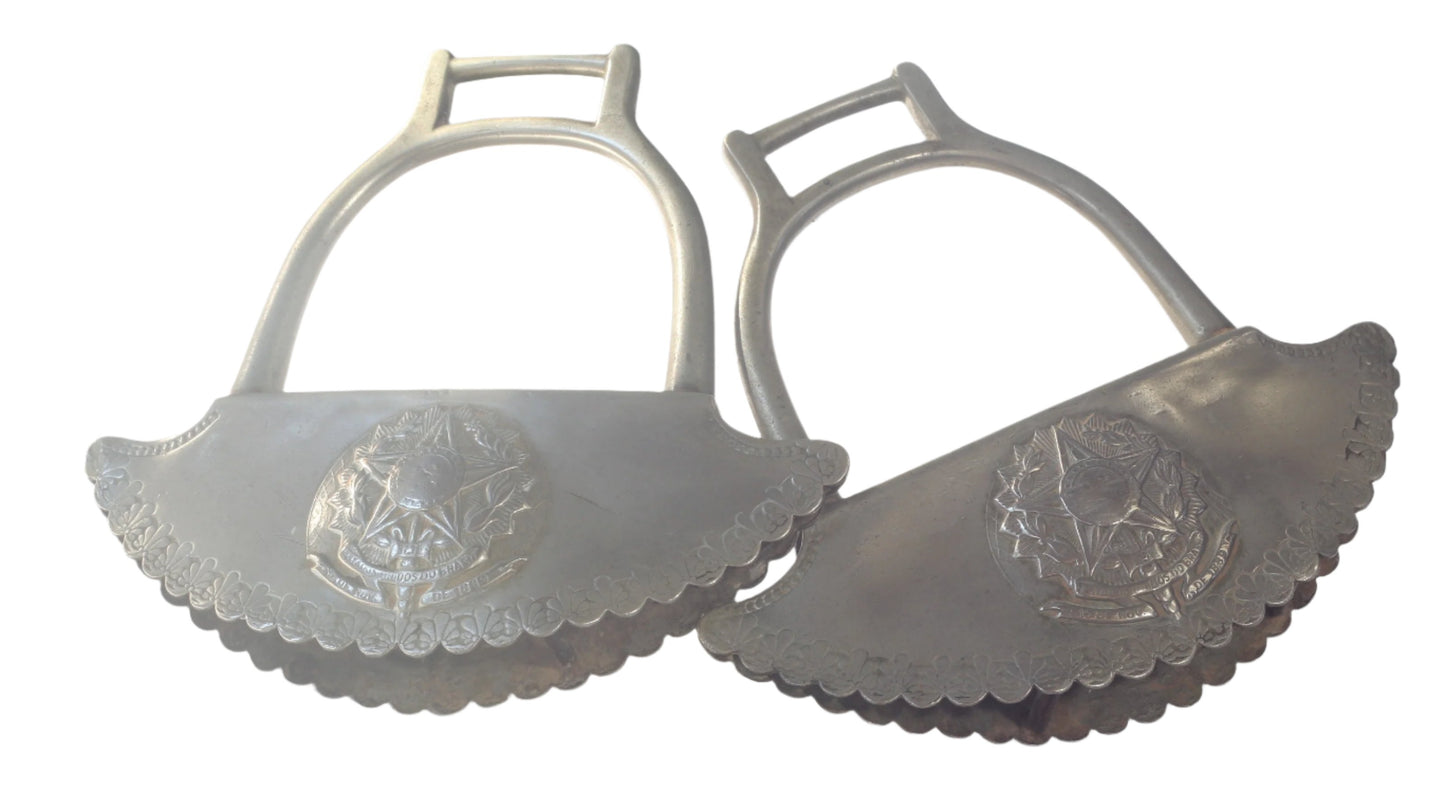 Pair of Brazilian Military Stirrups by Eberle