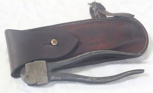 Vintage Wire Cutters in Leather Saddle Case