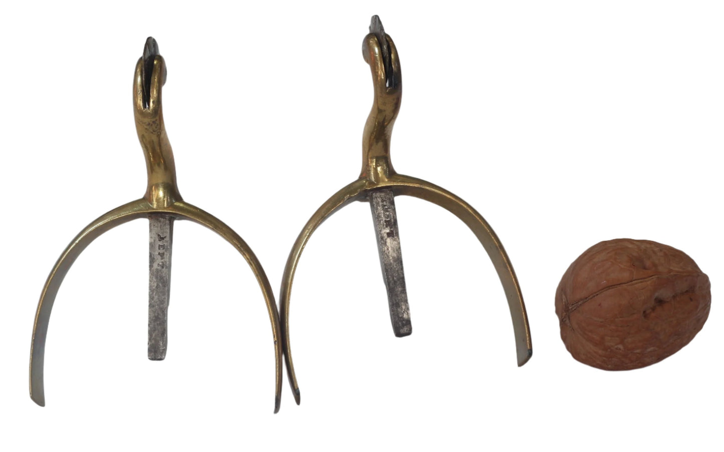 Pair of Antique Gilt Brass Box Spurs by Maxwell