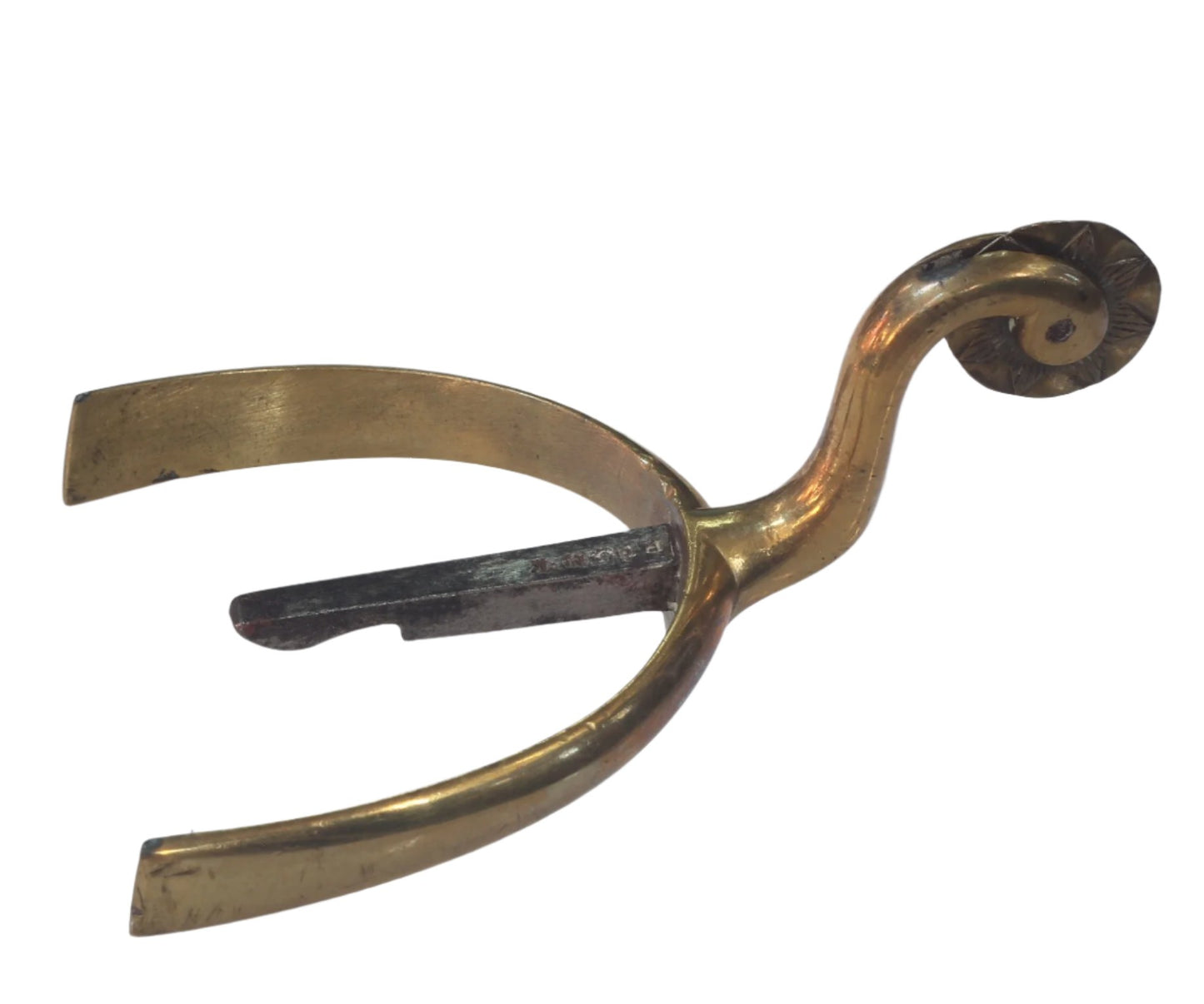 Pair of Antique Gilt Brass Box Spurs by Maxwell