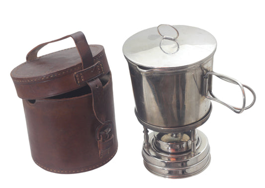 Military Campaign Stove in Leather Case