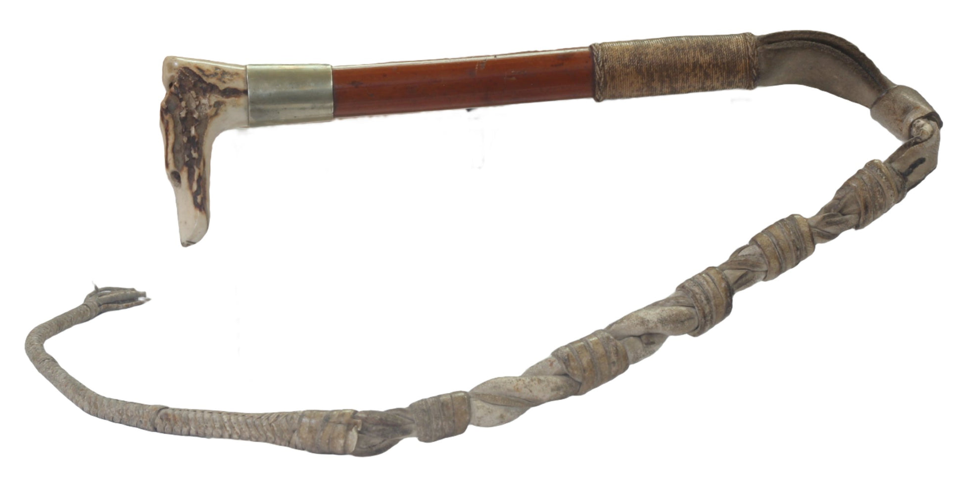 Vintage Malacca Beagling Whip with Hound Handle