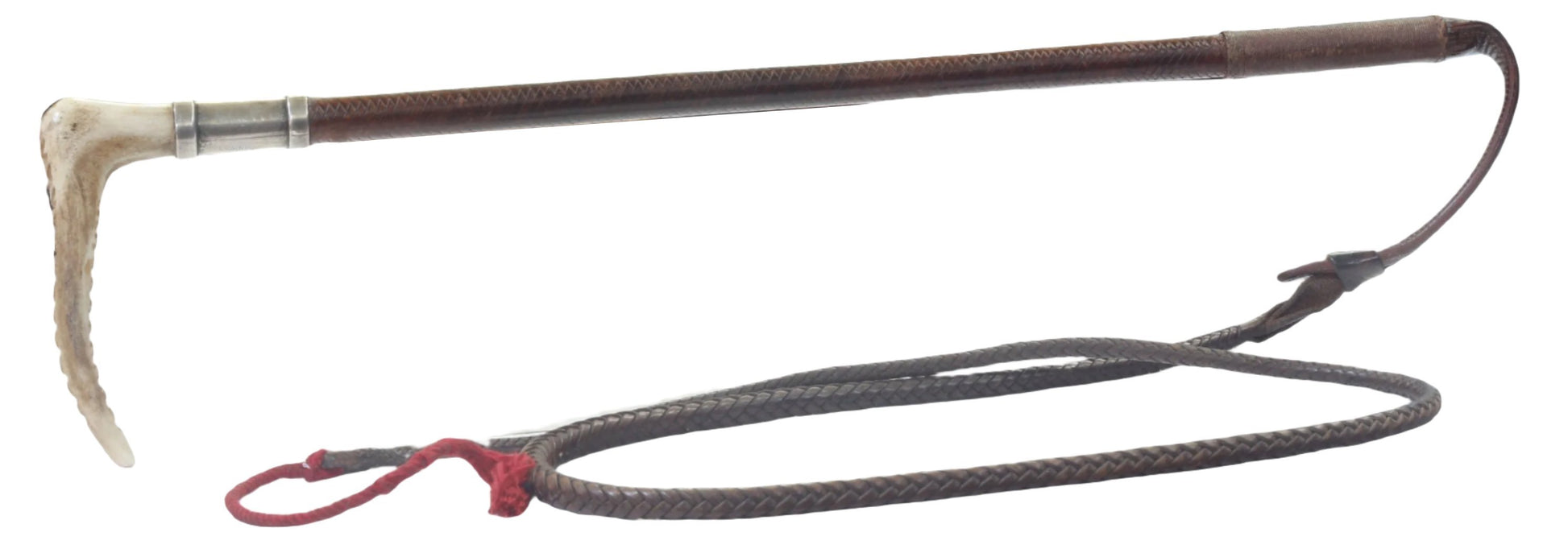 Swaine & Adeney Ladies Leather Hunting Whip with Silver Collar