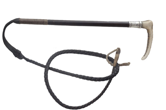 1930 Swaine & Adeney Gents Leather Hunting Whip