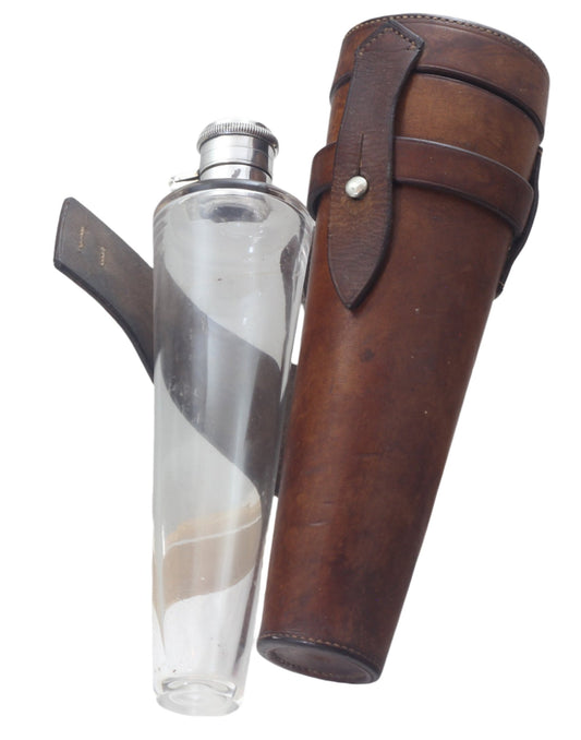 1933 Silver Mounted Saddle or Hunting Flask