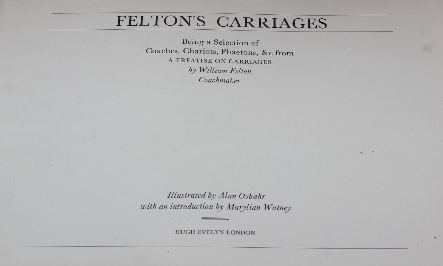 12 Felton's Carriage Prints published by Hugh Evelyn, 1962