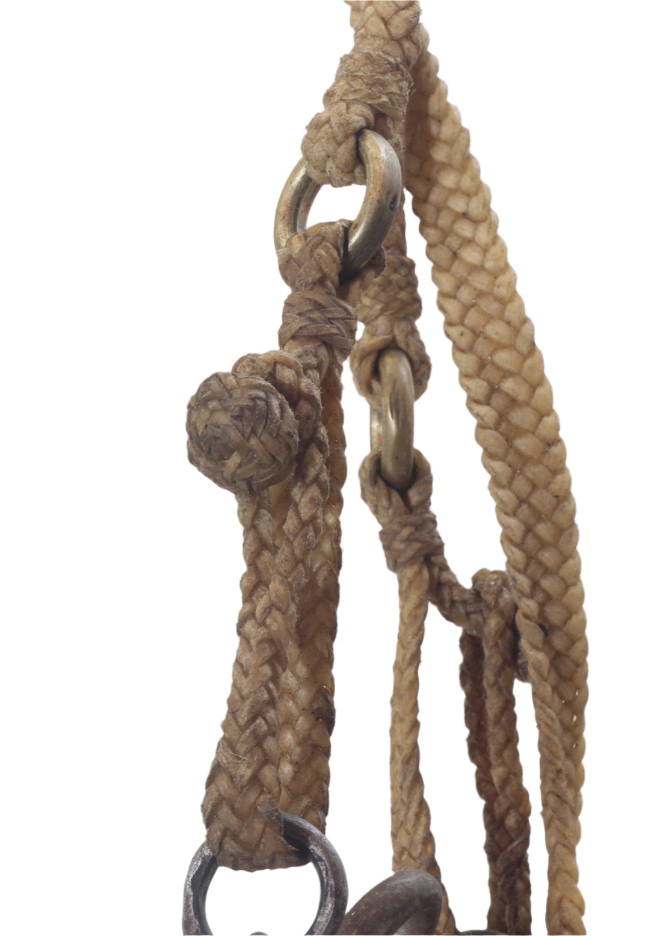 A Vintage Braided Rawhide Gaucho Bridle and Bolas or Boleadoras