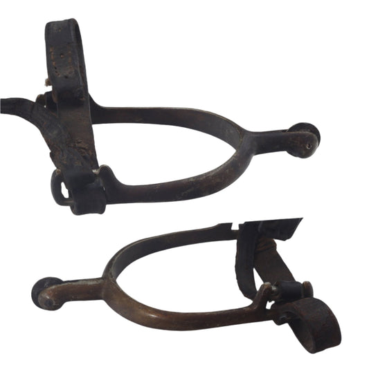 Pair of WW1 Heavy Cavalry Spurs with Coin Rowels