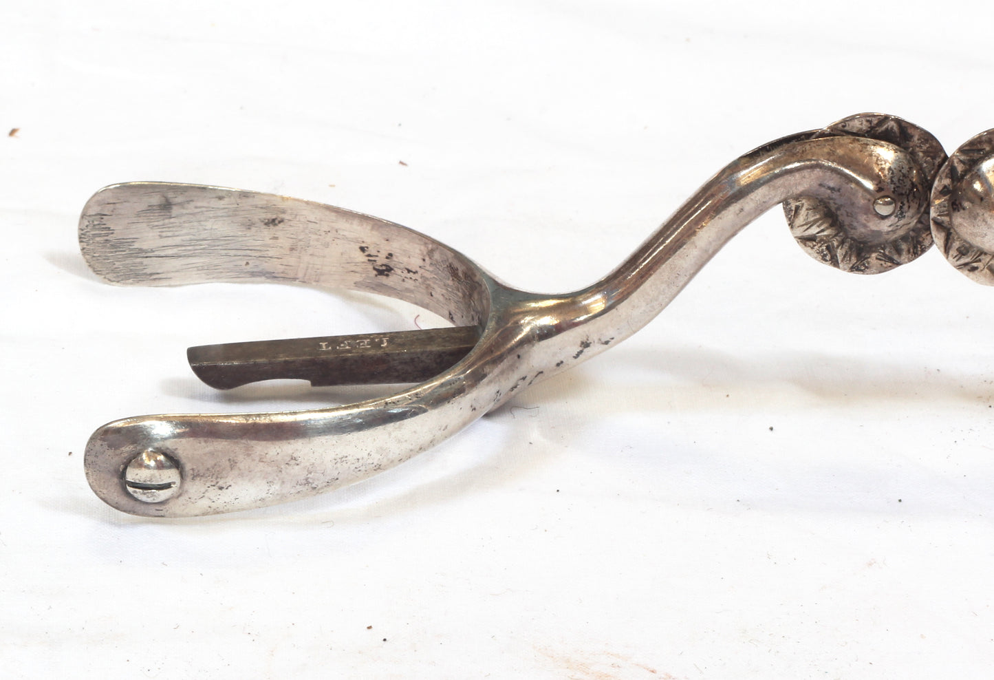 Pair of 1905 HM Silver Swan Necked Military Box Spurs