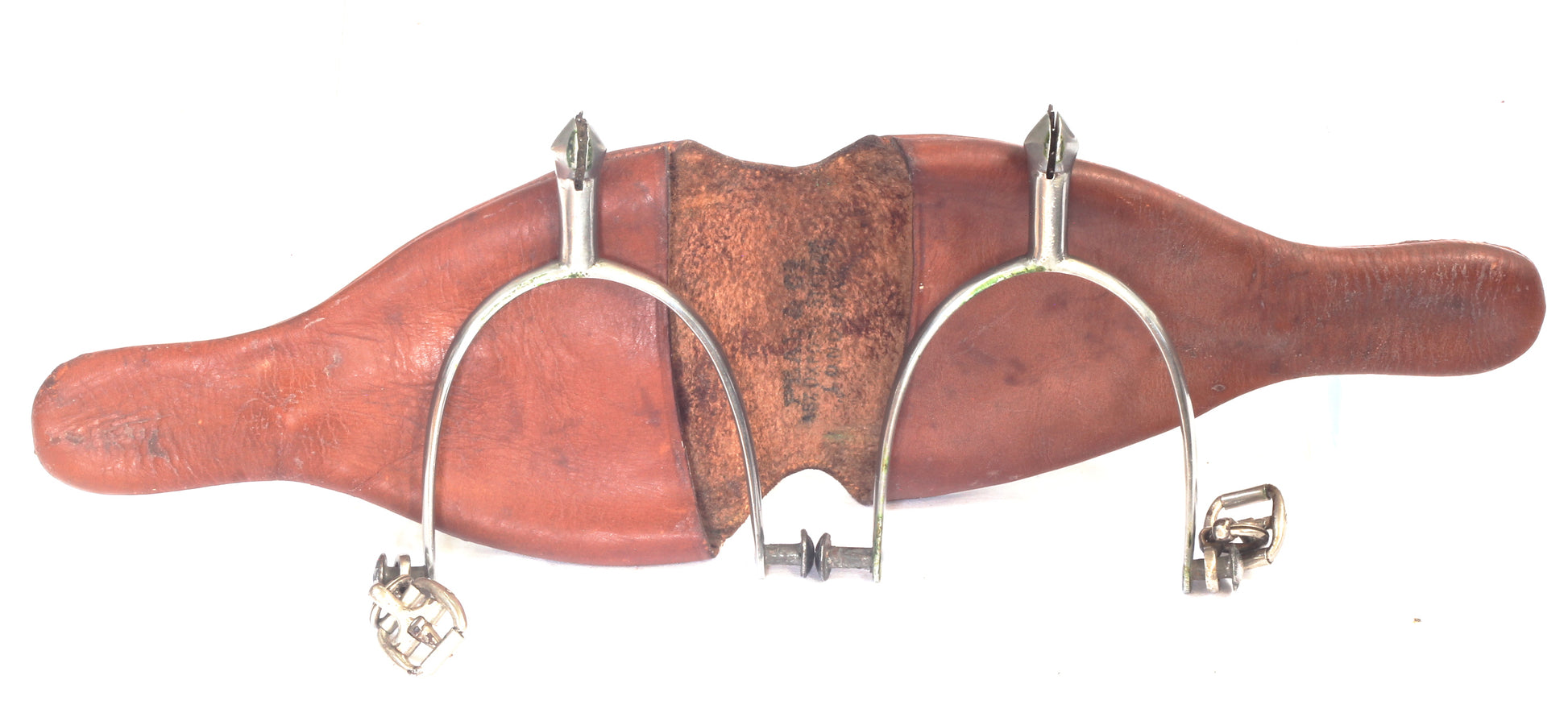 Small Pair of Nickel Spurs in Leather Case