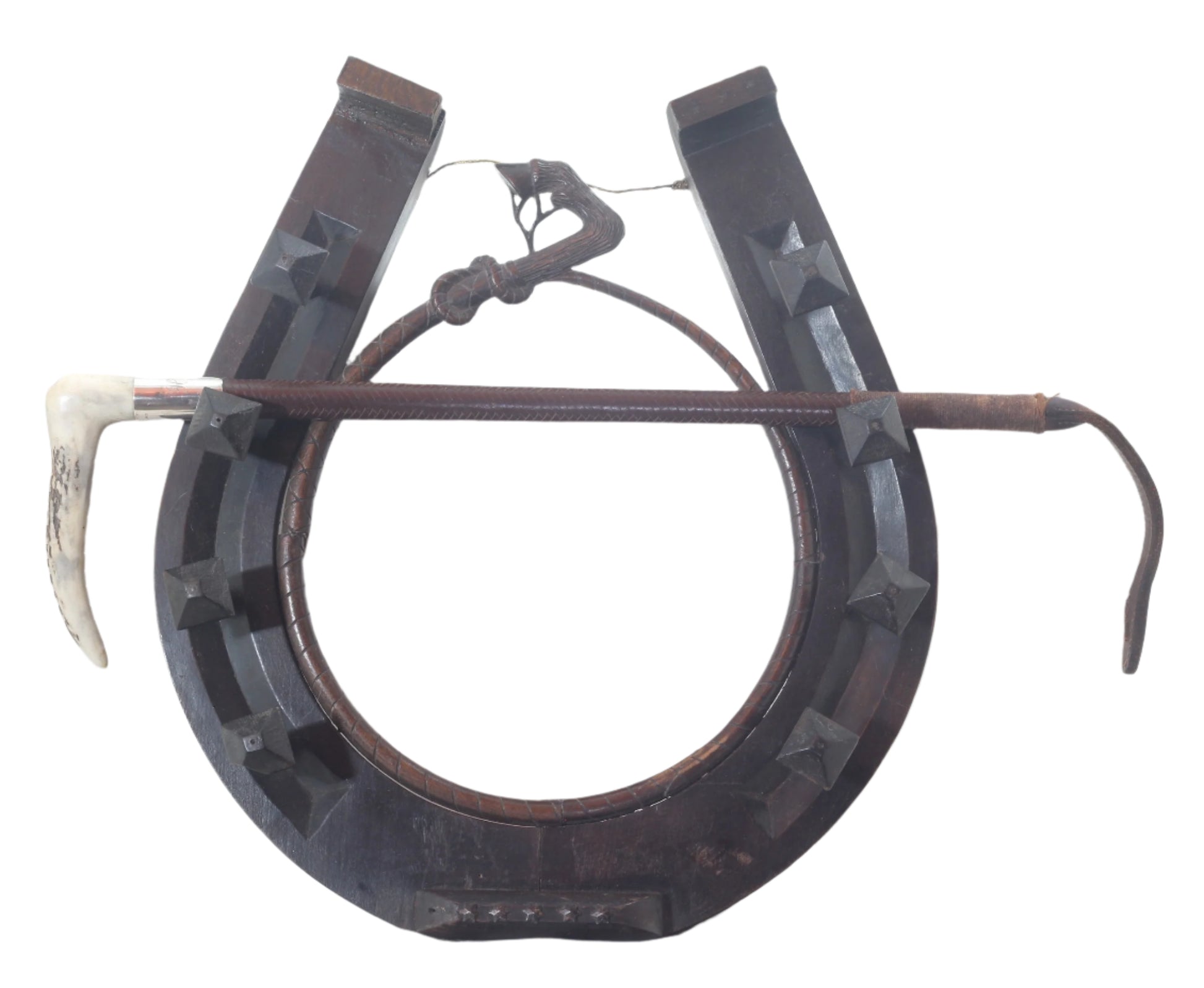 Antique Horseshoe Whip or Coat Rack