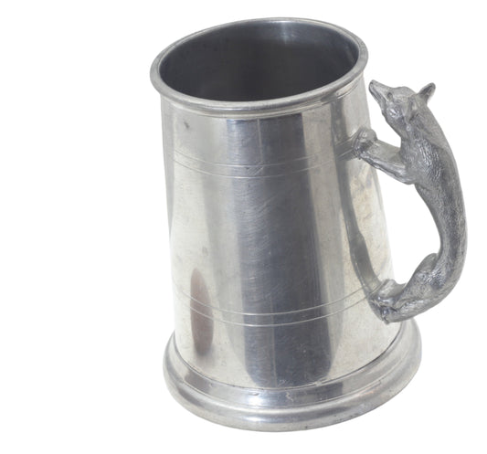 Fox Handled Pewter Tankard