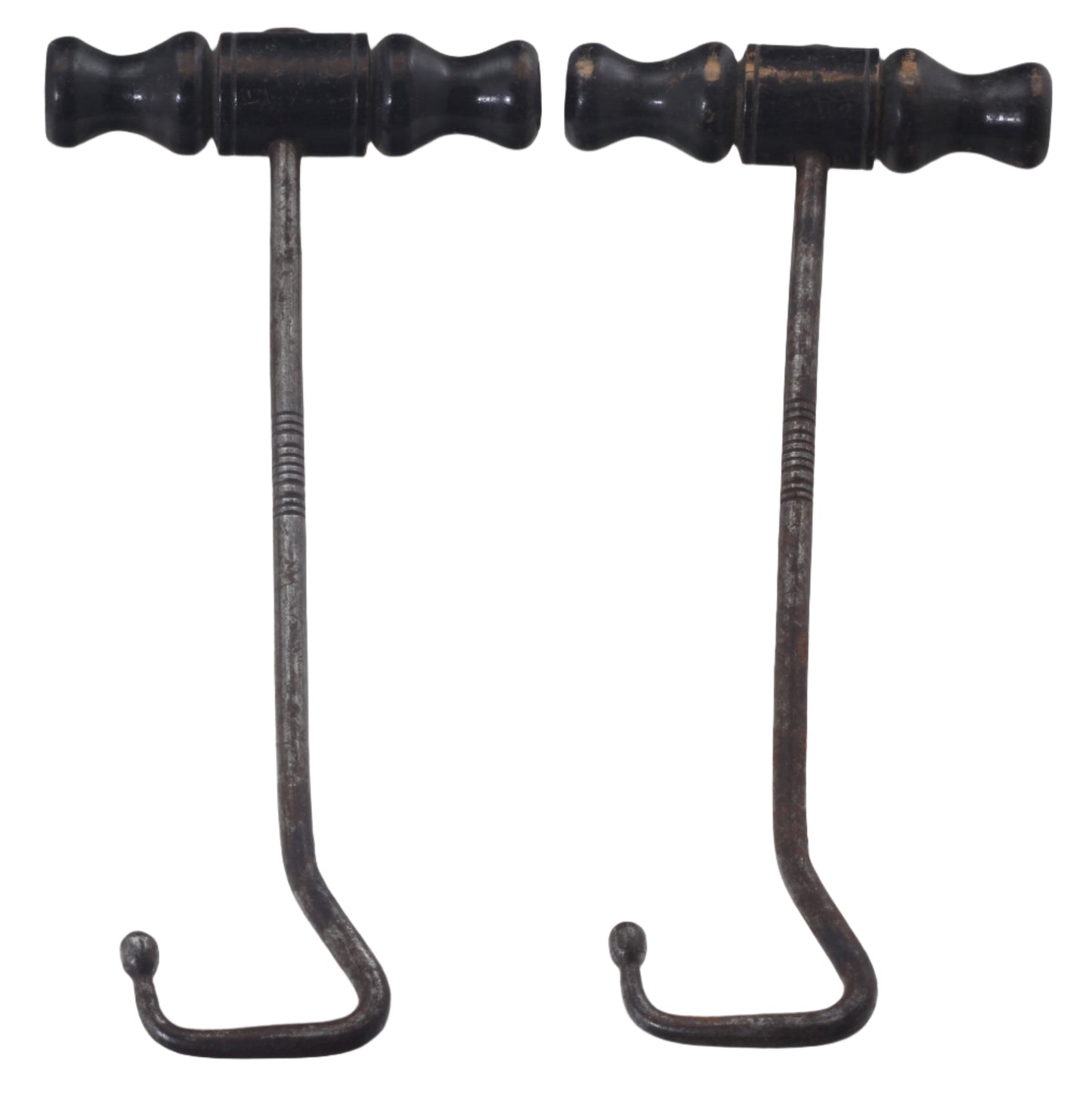 Vintage Boot Pulls or Hooks with Turned Handles