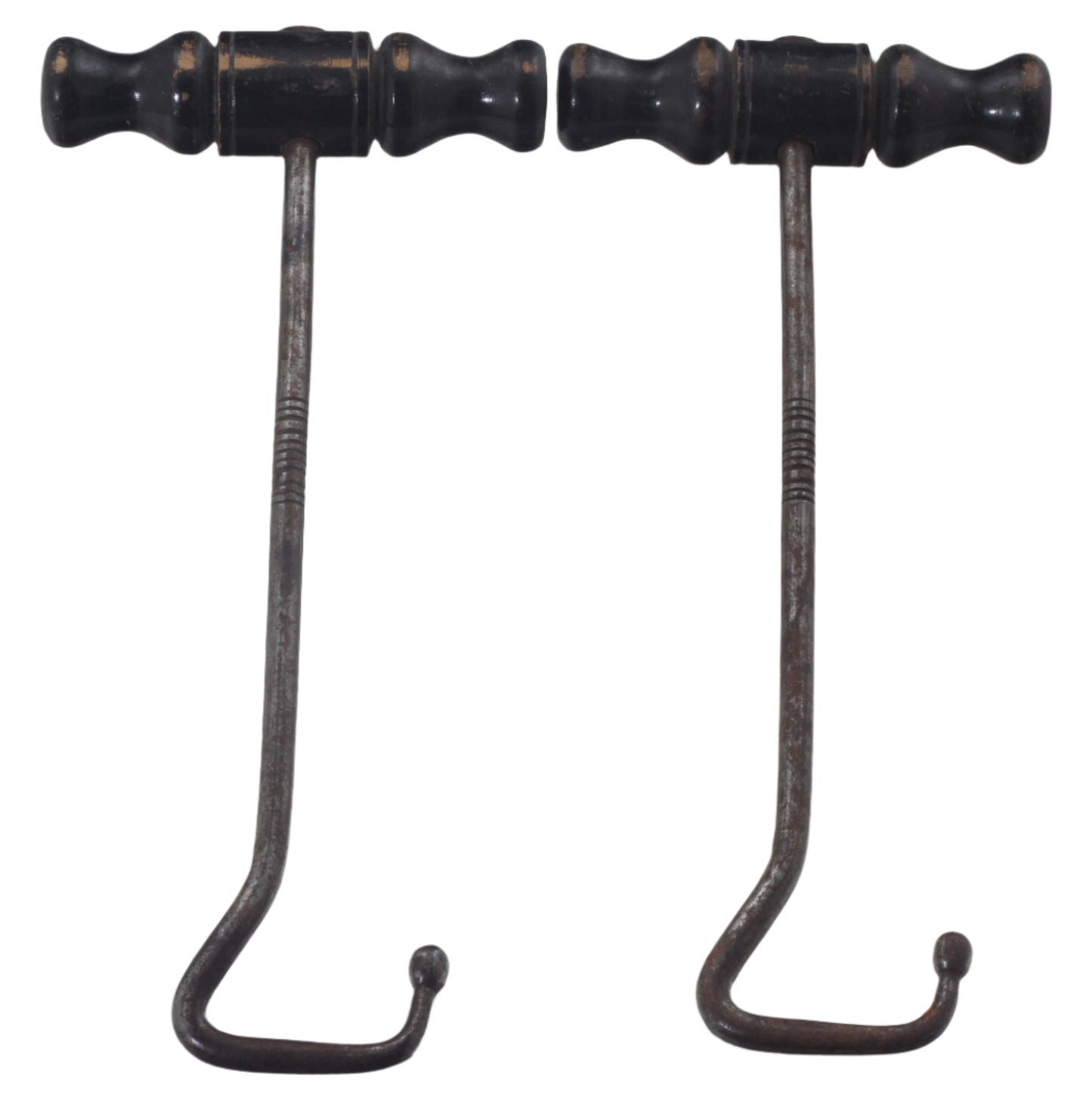 Vintage Boot Pulls or Hooks with Turned Handles