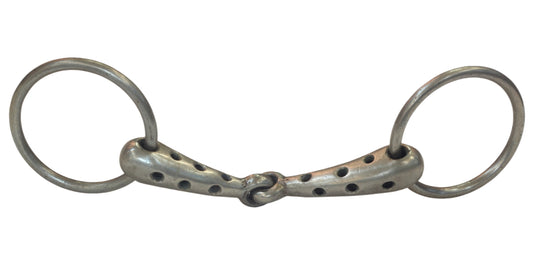 A Perforated Anti-windsucking or Salivation Snaffle Bit