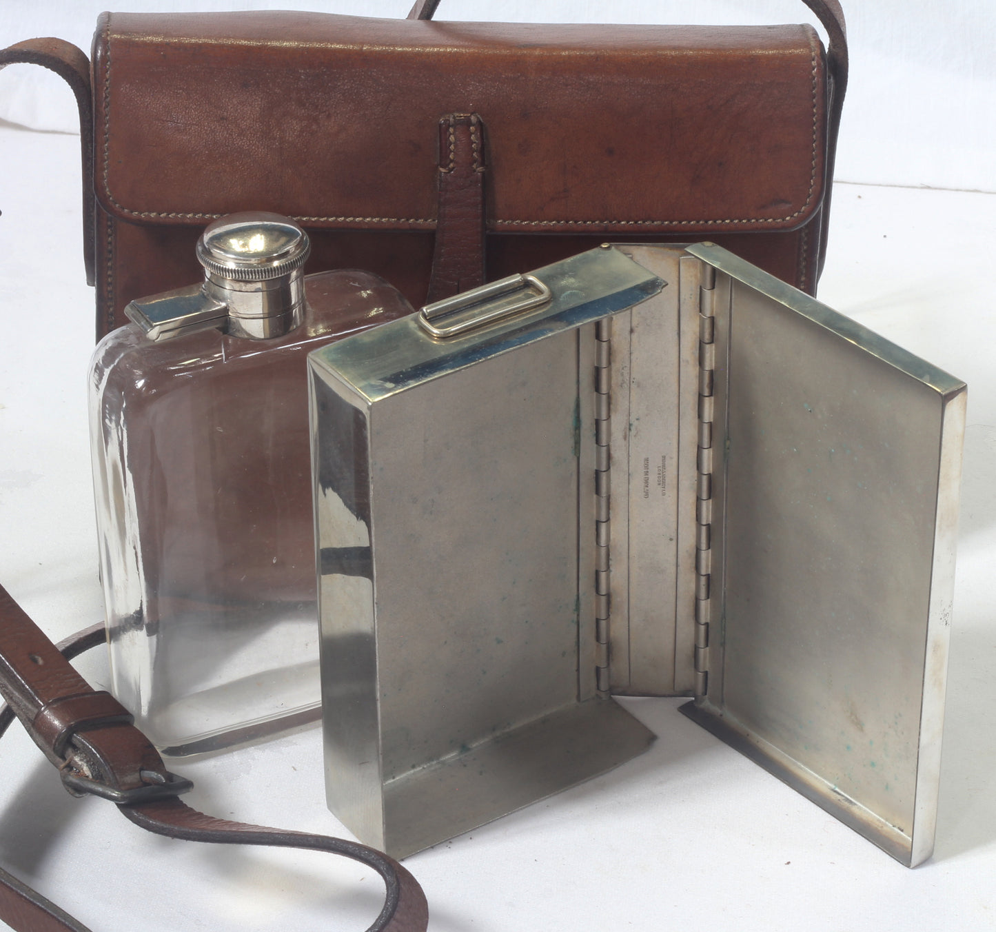 Swaine & Adeney Canteen with Sandwich Tin & Flask