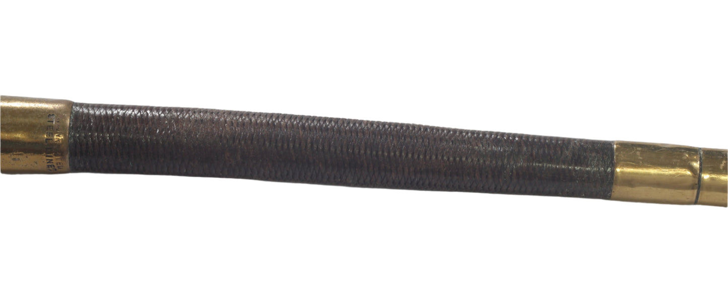Antique Brass Banded In Hand Whip or Crop