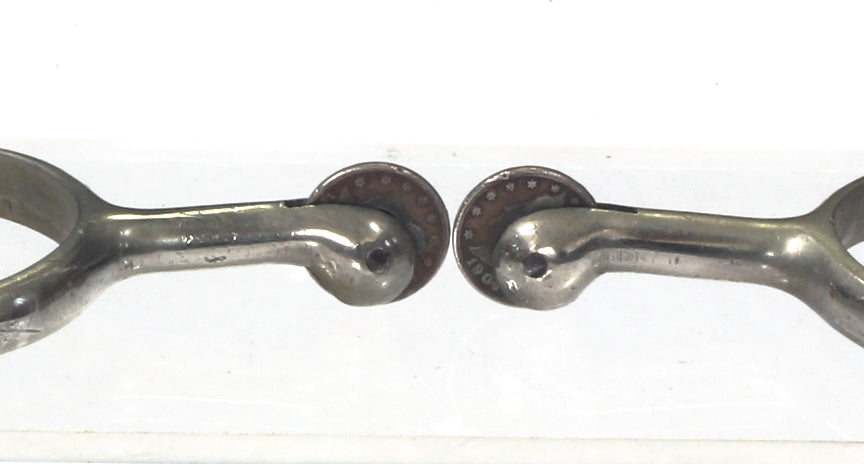 Pair of Nickel Spurs with 1904 & 1908 Coins for Rowels