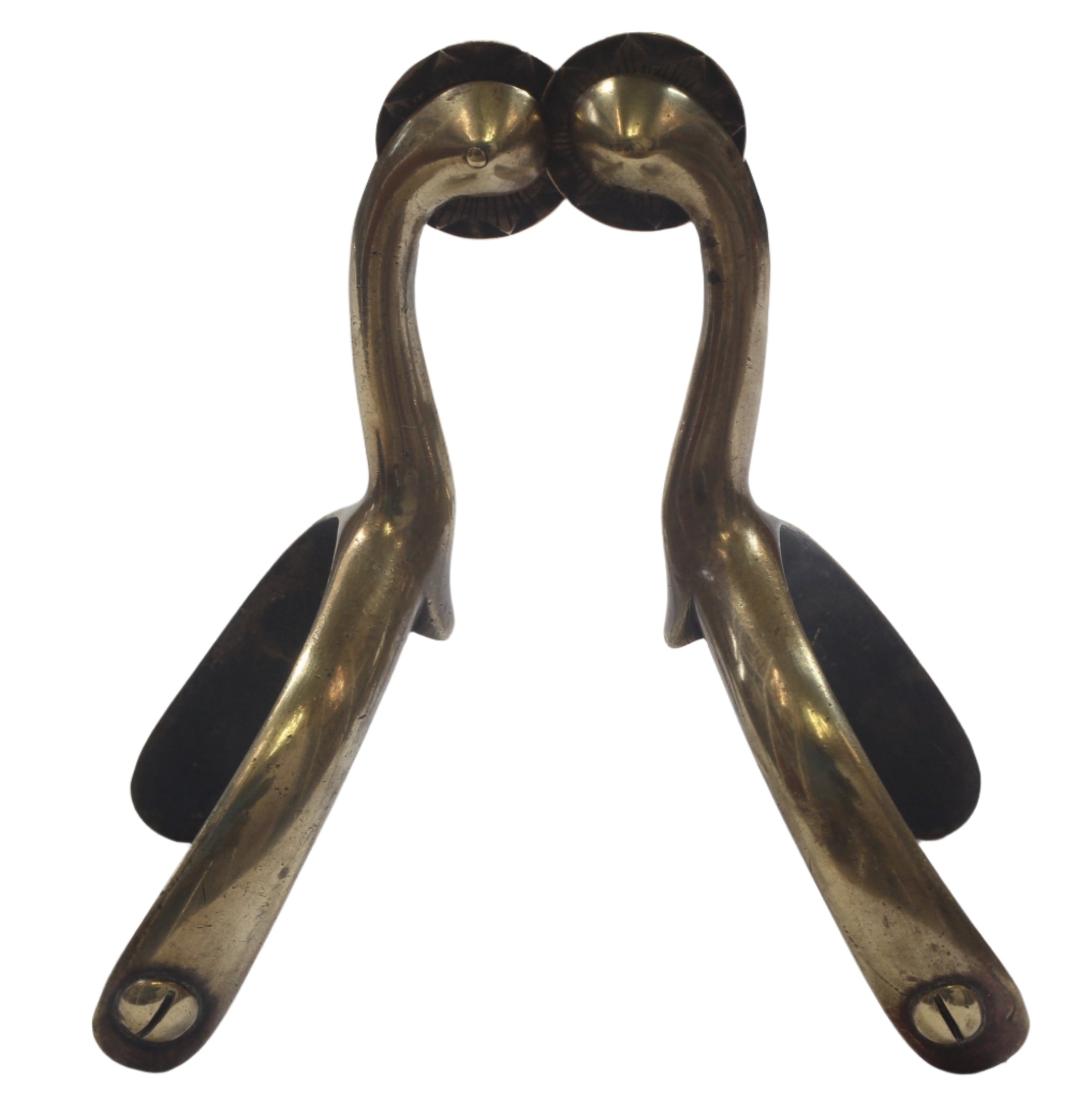 Pair of Antique Brass Swan Necked Mess Dress Box Spurs by Wildsmith