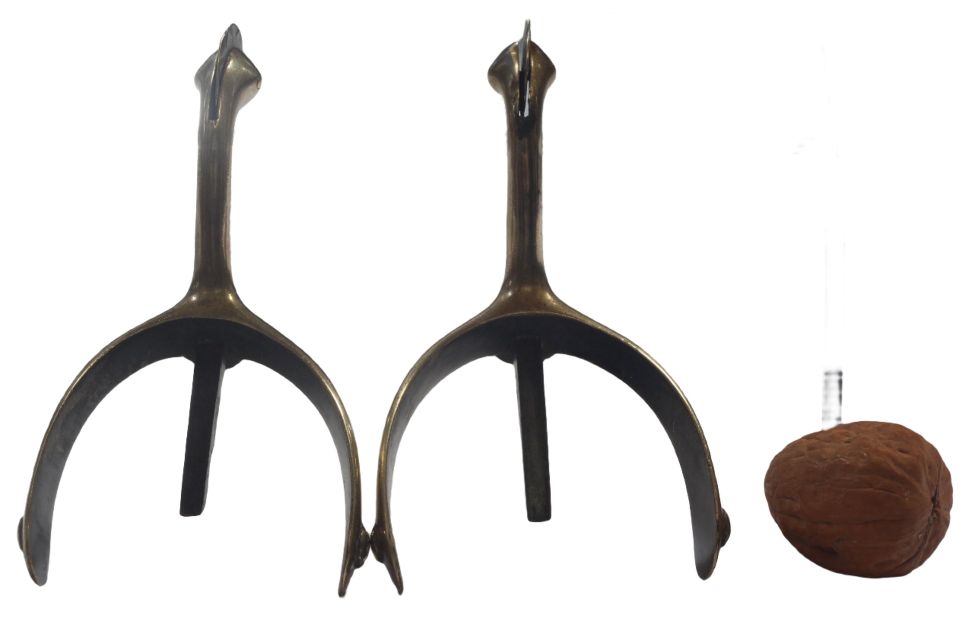 Pair of Antique Brass Swan Necked Mess Dress Box Spurs by Wildsmith