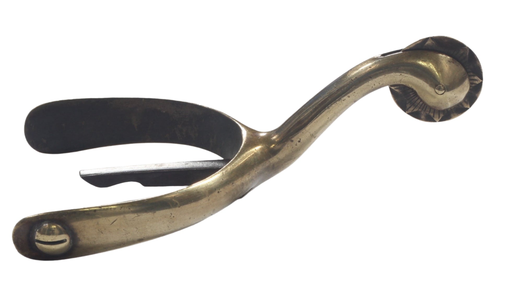 Pair of Antique Brass Swan Necked Mess Dress Box Spurs by Wildsmith