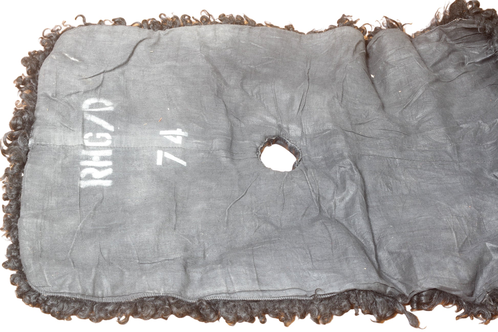Black sheepskin cavalry flounce