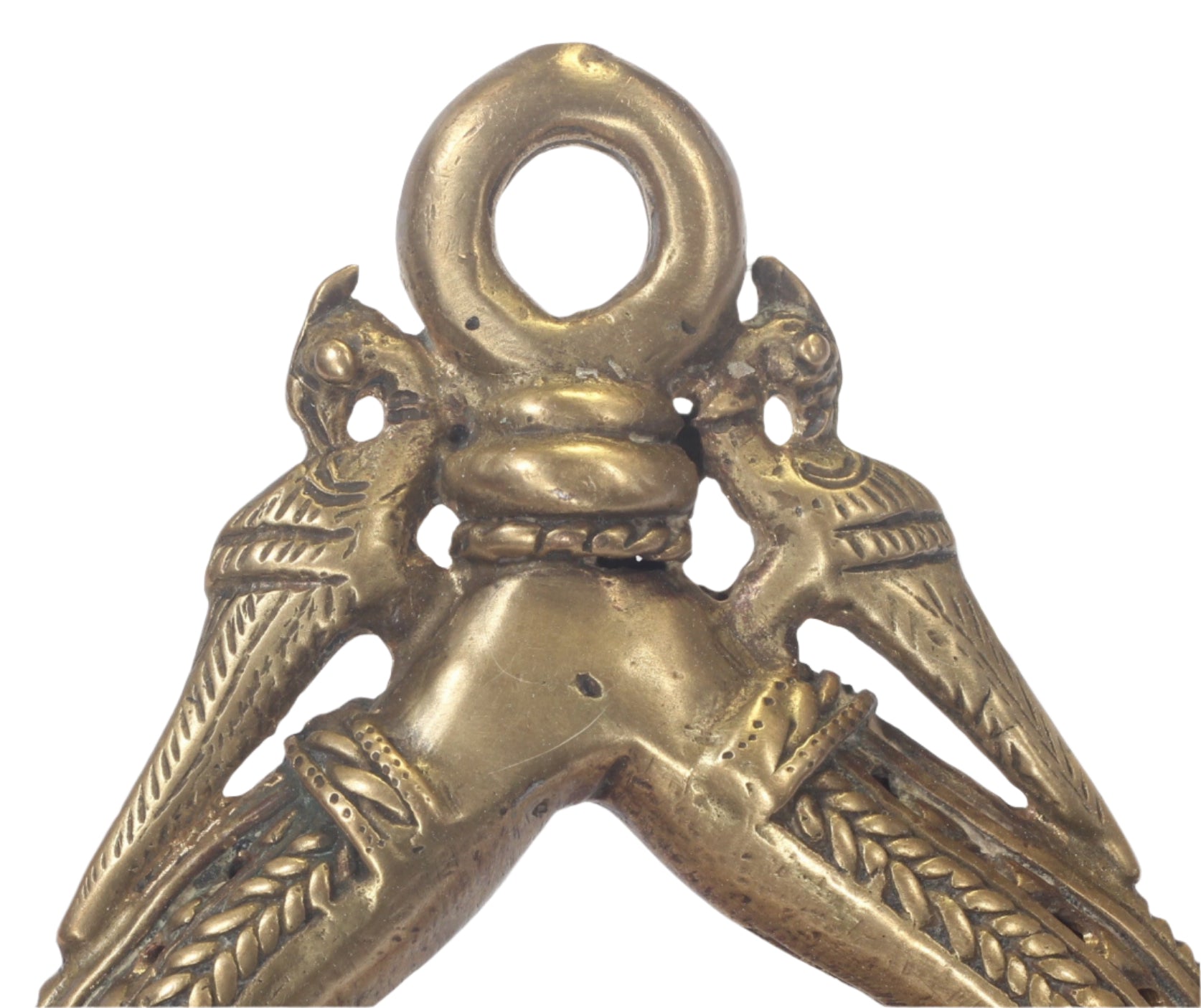 Antique Indian Brass Peacock Stirrup