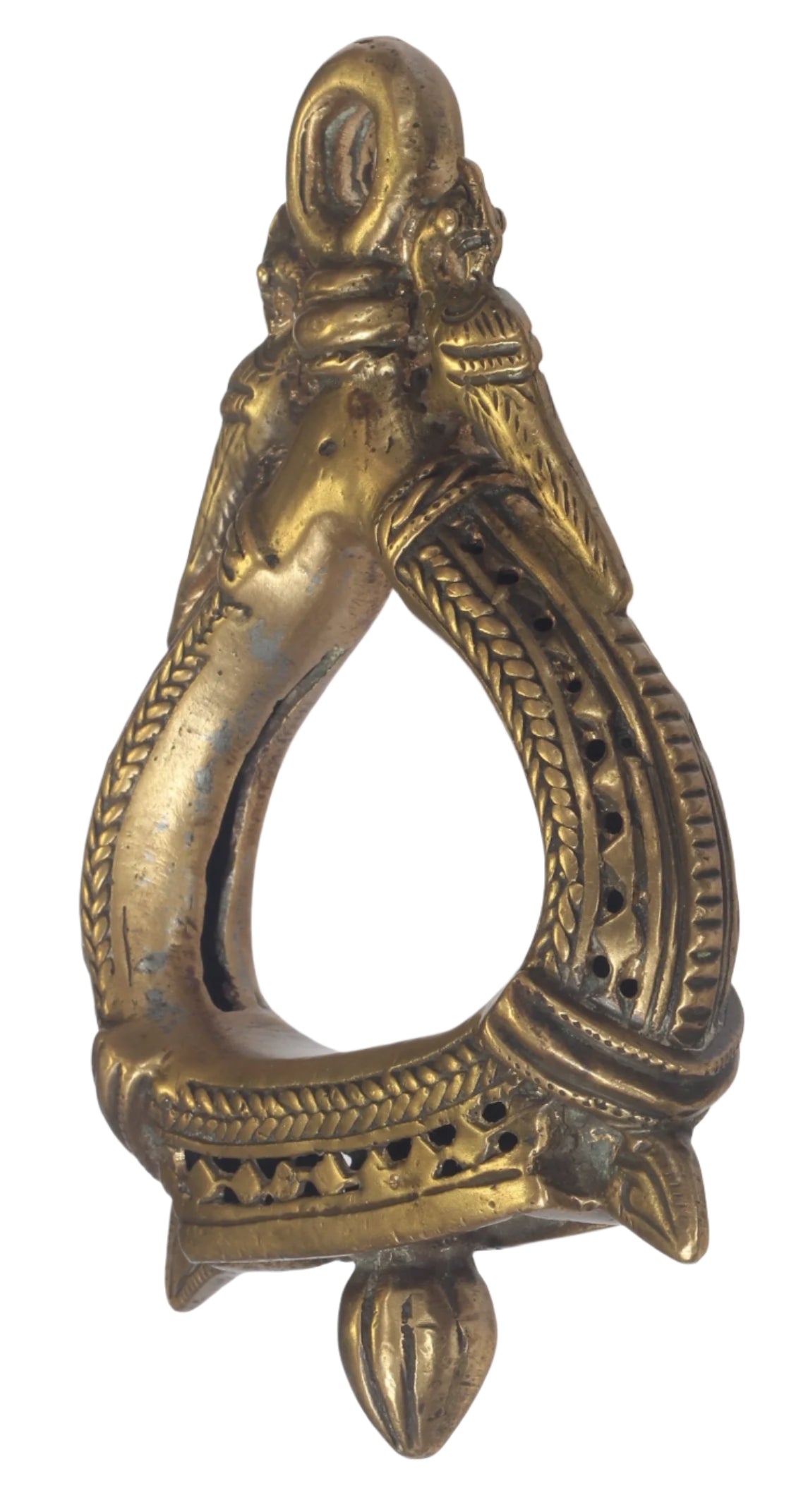 Antique Indian Brass Peacock Stirrup