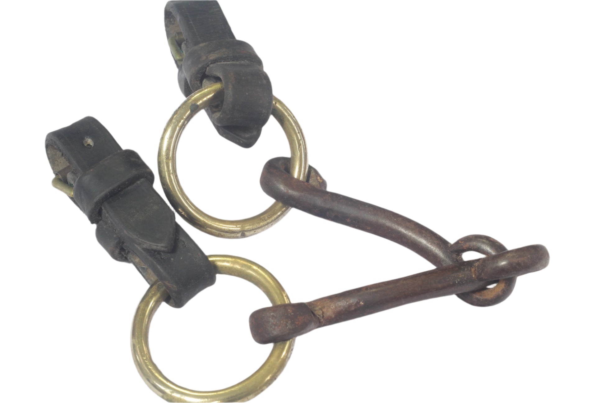An Antique Hand Forged Brass & Steel Watering Dray Bit