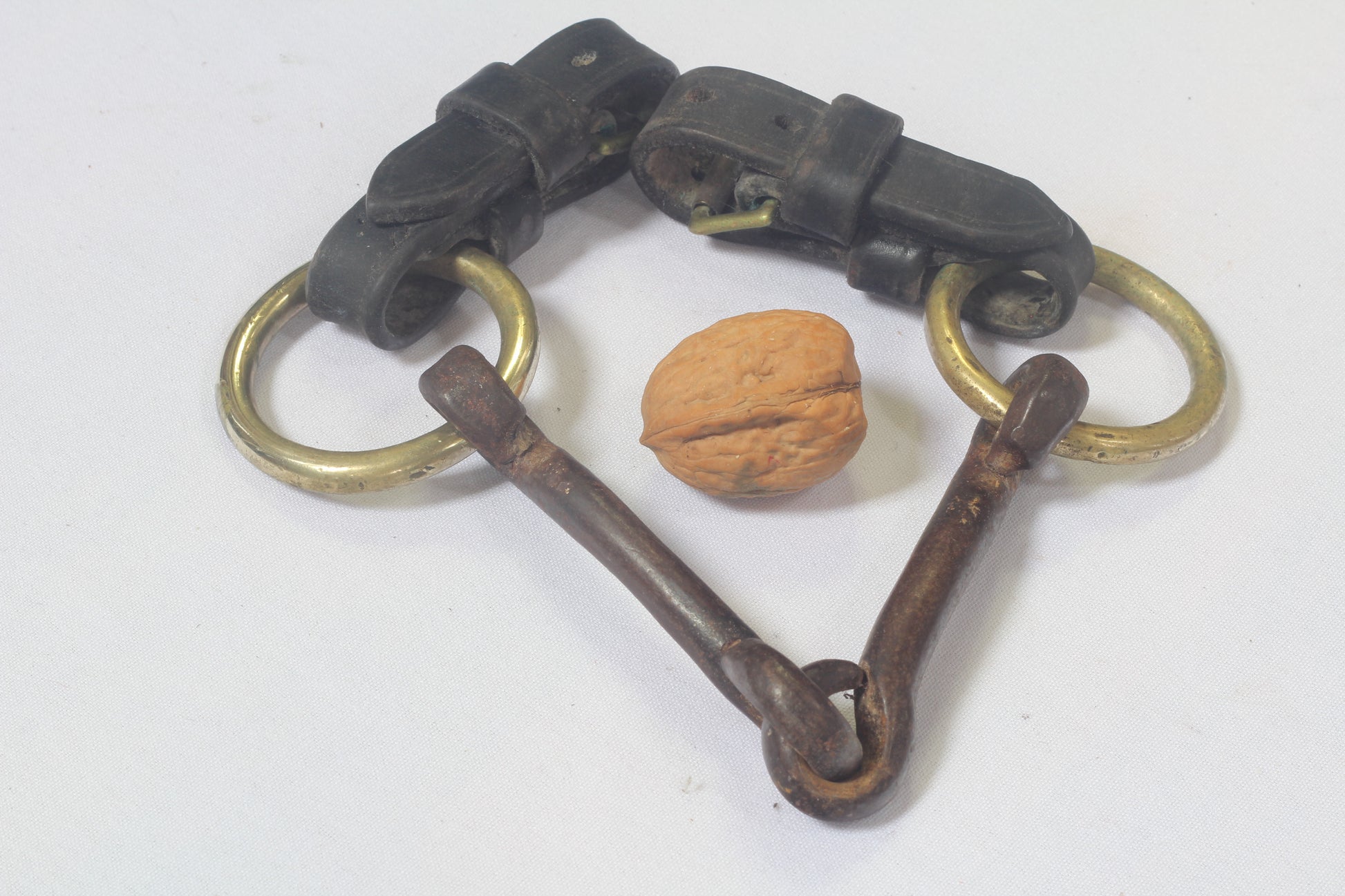 An Antique Hand Forged Brass & Steel Watering Dray Bit