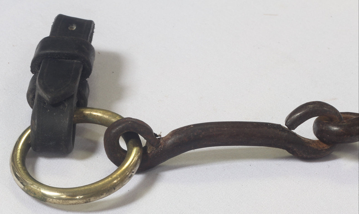An Antique Hand Forged Brass & Steel Watering Dray Bit