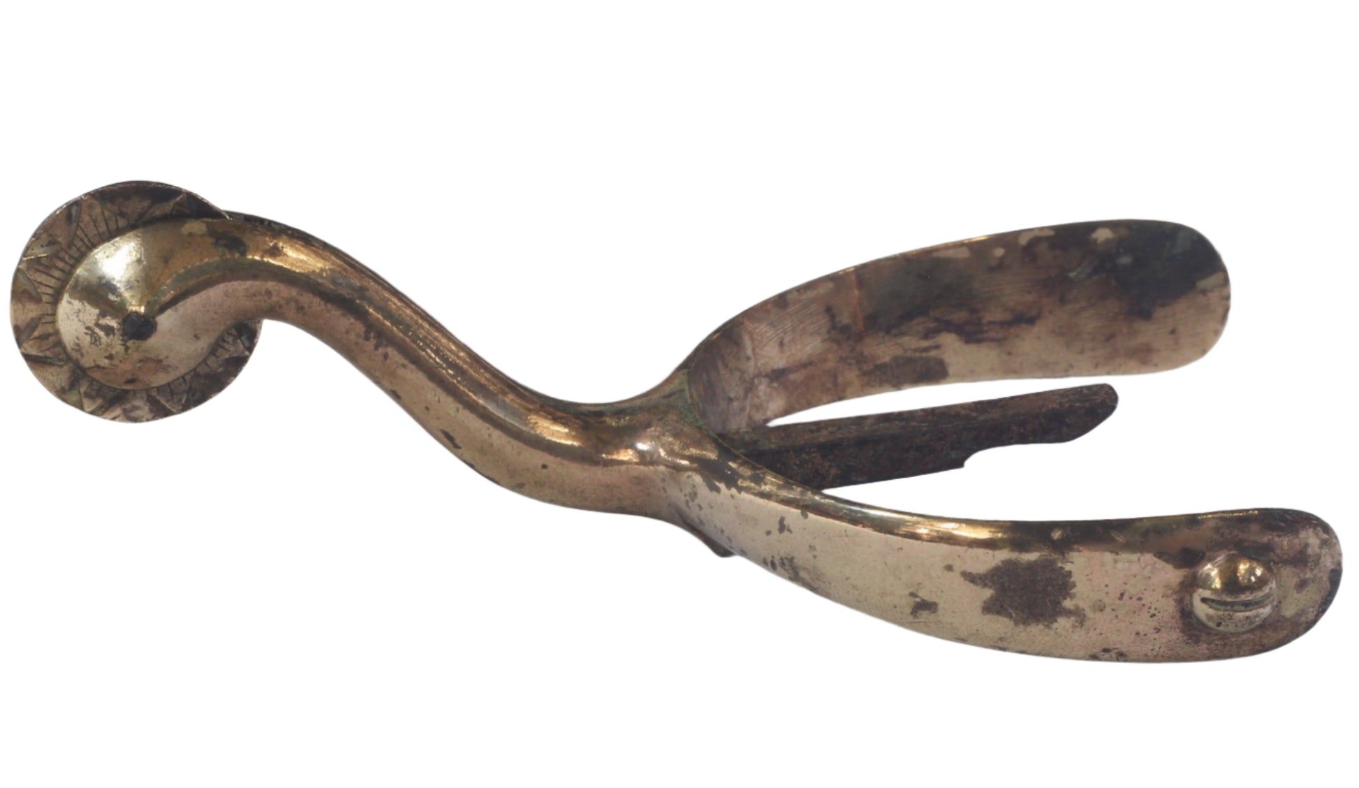 Pair of Antique Gilt Brass Swan Necked Mess Dress Box Spurs