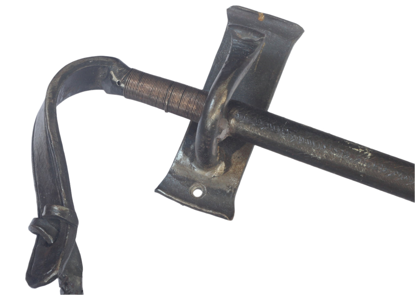 Handforged iron whip shaped rack