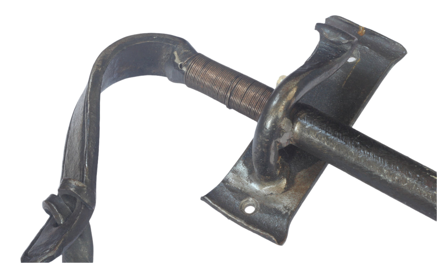 Handforged iron whip shaped rack