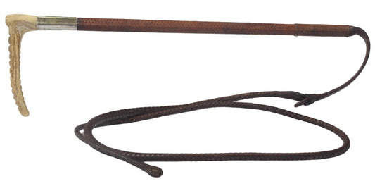 Vintage Ladies' or Youth's Leather Hunting Whip with Thong