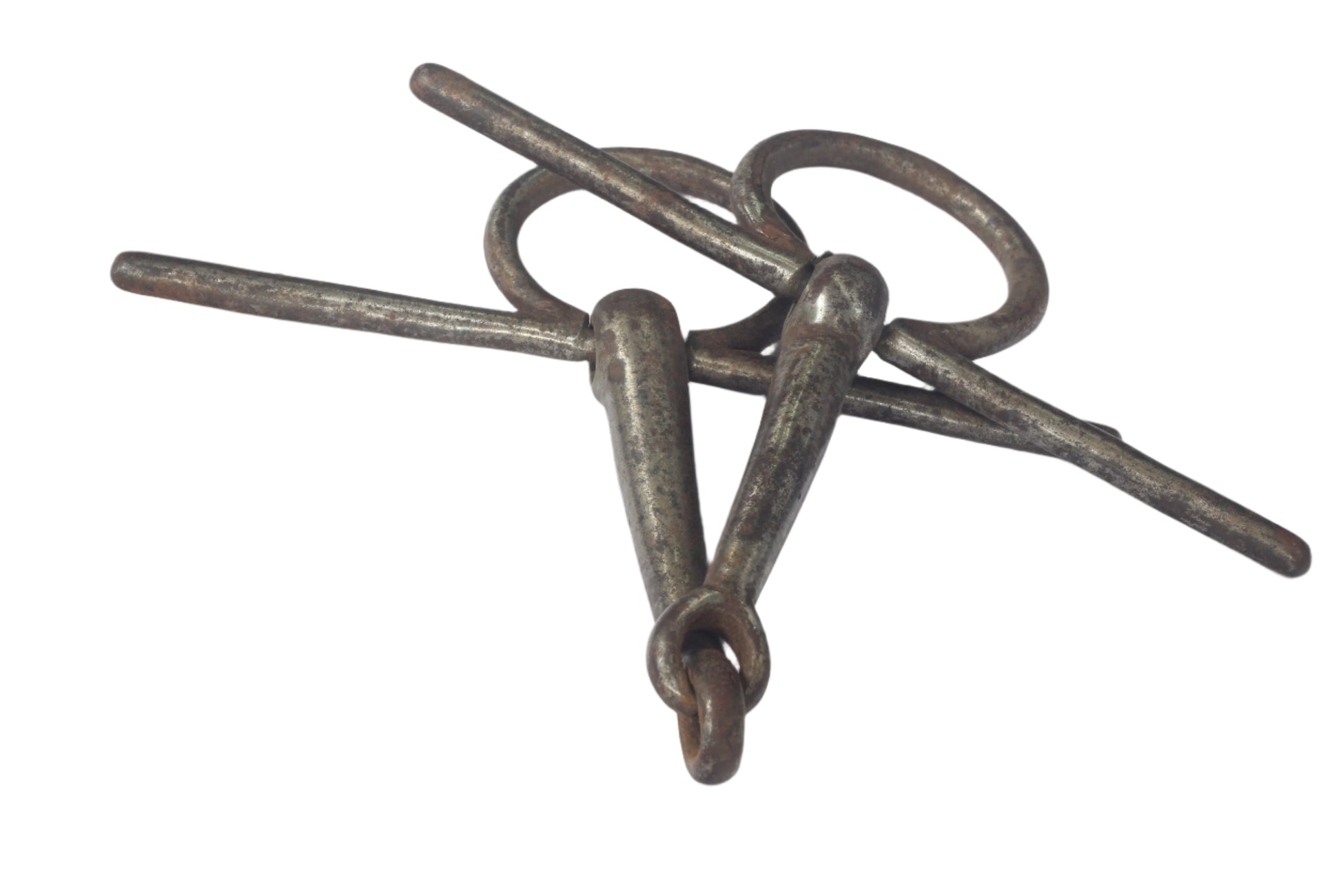 An Antique Steel Full Cheek Snaffle Bit