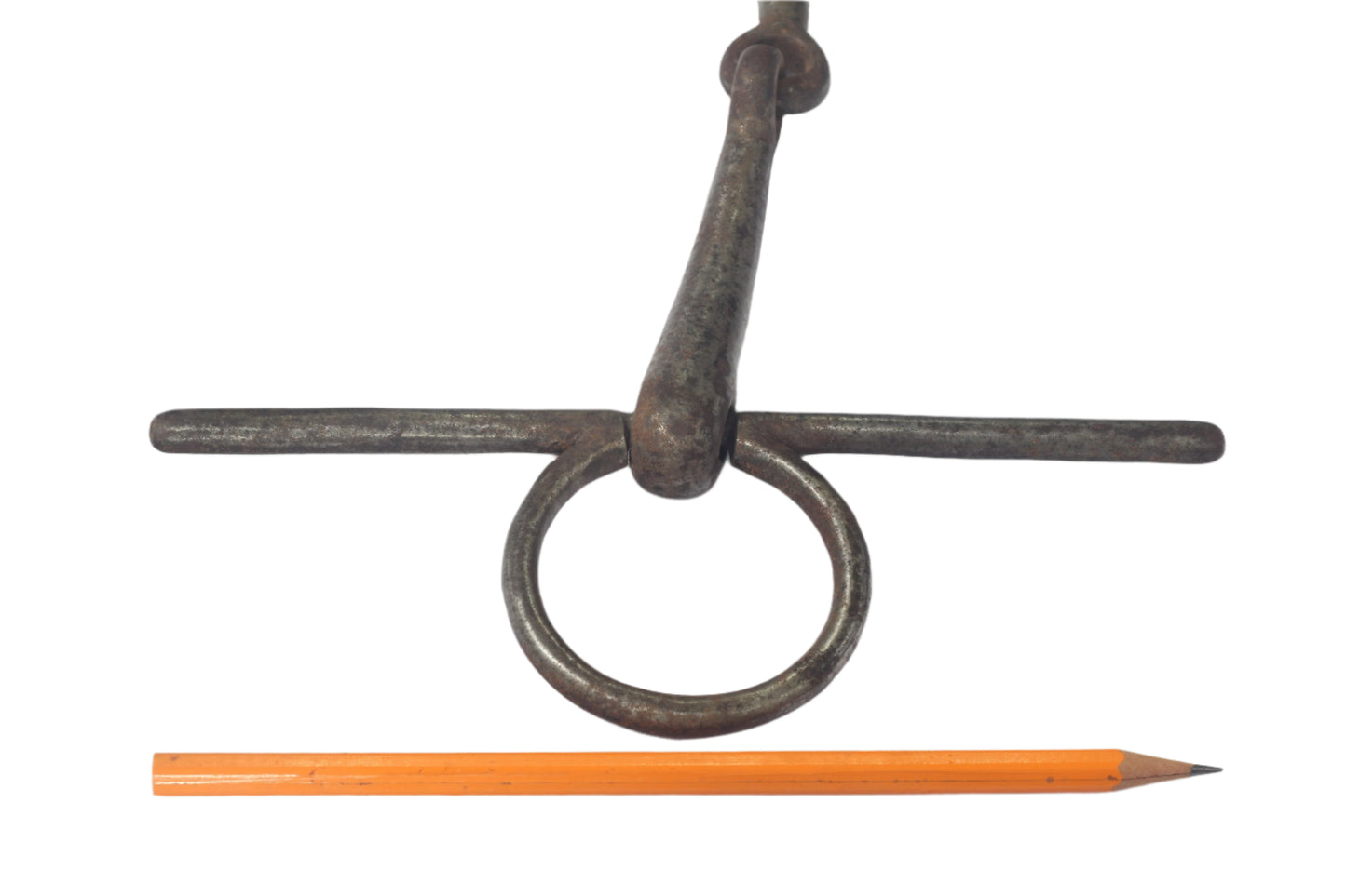 An Antique Steel Full Cheek Snaffle Bit