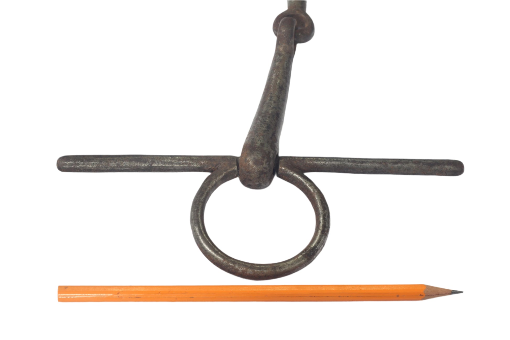An Antique Steel Full Cheek Snaffle Bit