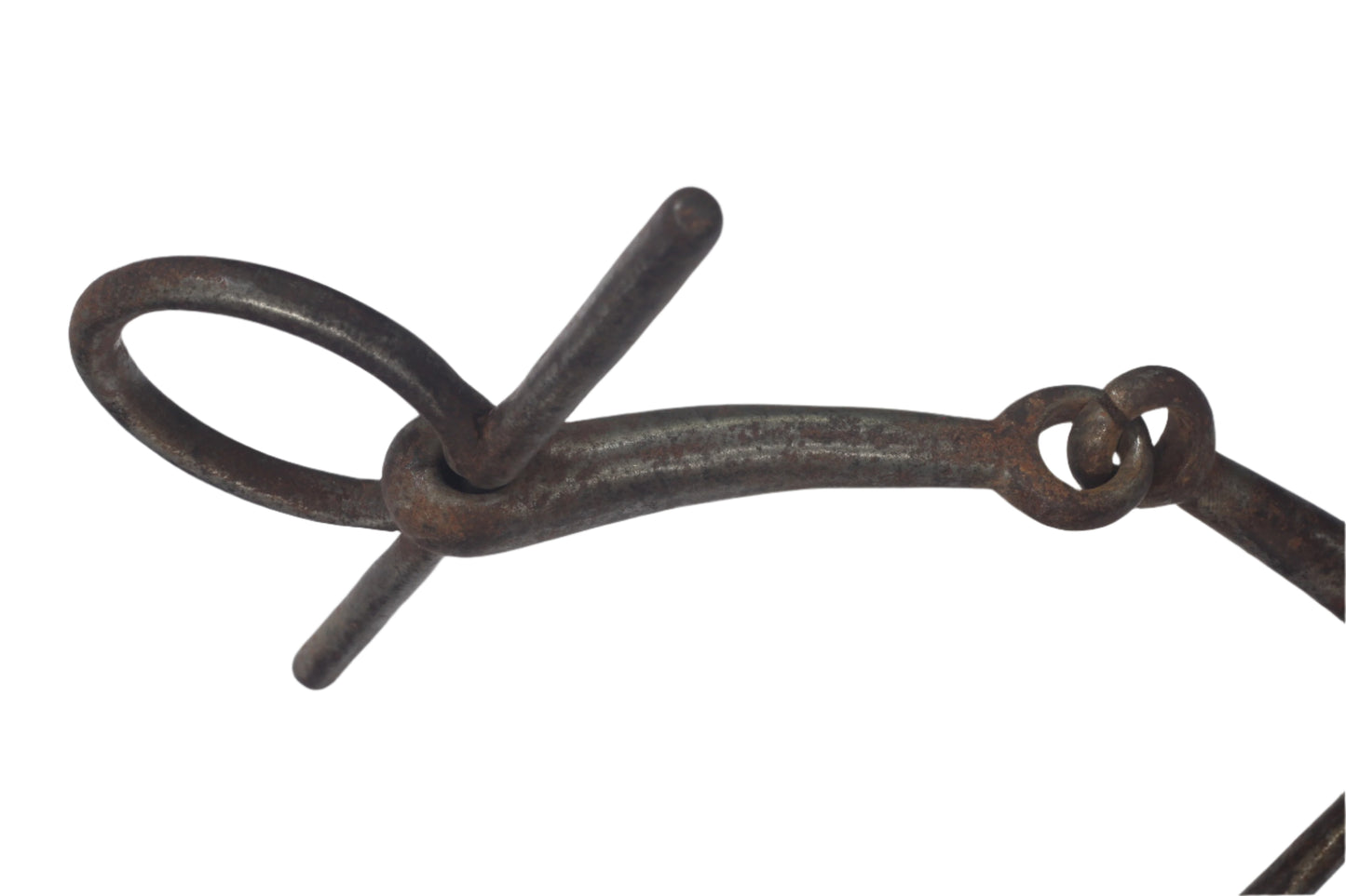 An Antique Steel Full Cheek Snaffle Bit