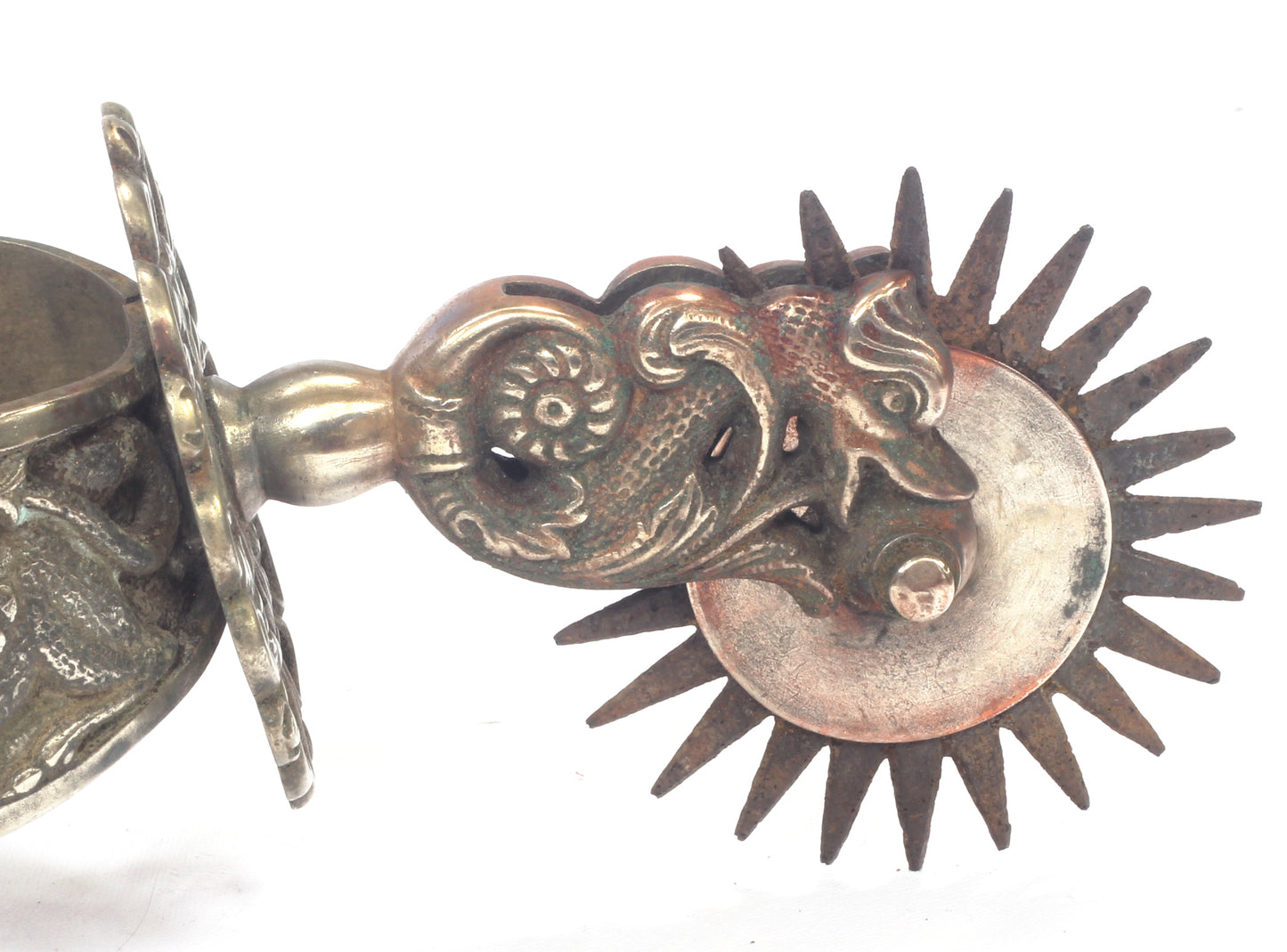 Pair of Gaucho Spurs Decorated with Dragons