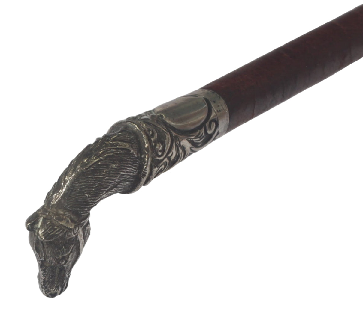 Victorian Ladies Sidesaddle Riding Whip or Crop with Horse Head Cap