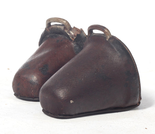 Antique child's leather toe or clog stirrups