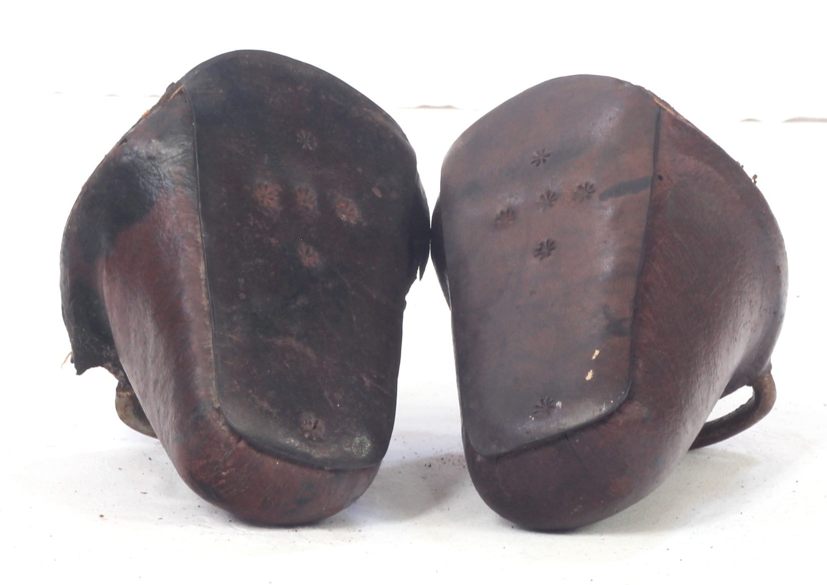 Antique child's leather toe or clog stirrups